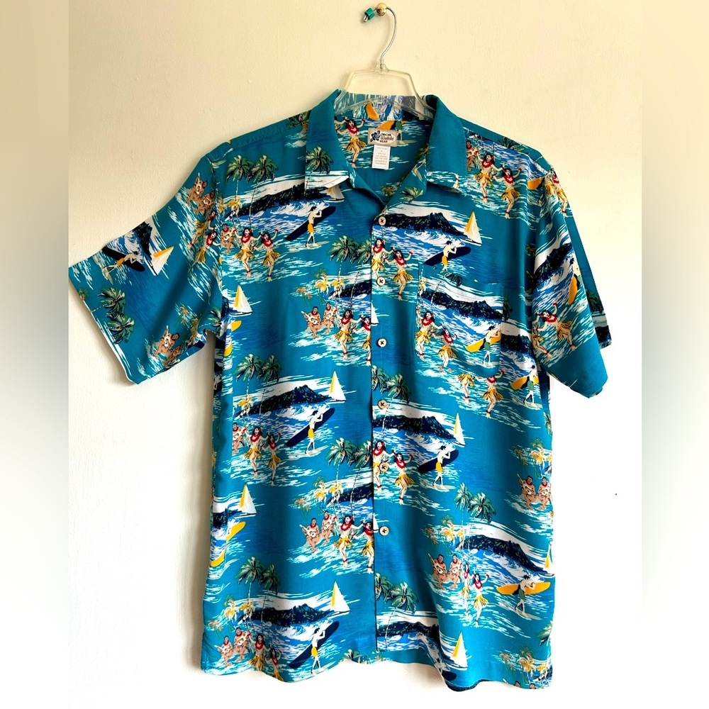 Hawaiian Shirt w/ Hula Girls size L